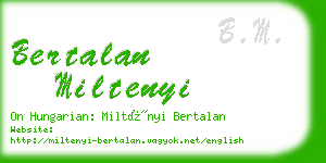 bertalan miltenyi business card